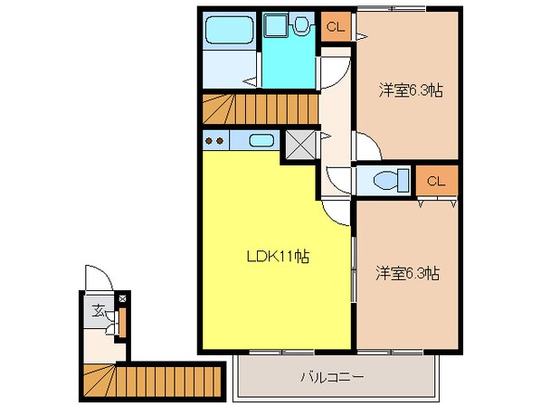 ジュヴィエ弐番館の物件間取画像